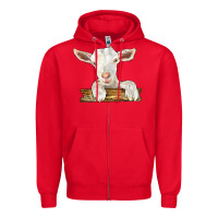 Red baby cashmere goat Zipper Hoodie - LillyAllenDesigns