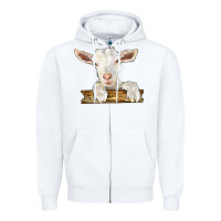White baby cashmere goat Zipper Hoodie - LillyAllenDesigns