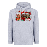Heather Grey christmas horses Heavyweight Hoodie - MaliasSmallBusiness