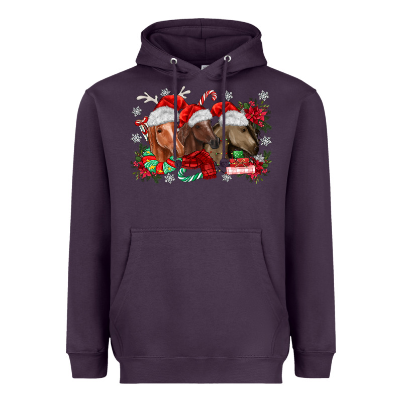Christmas Horses Heavyweight Hoodie by MaliasSmallBusiness | Teevron
