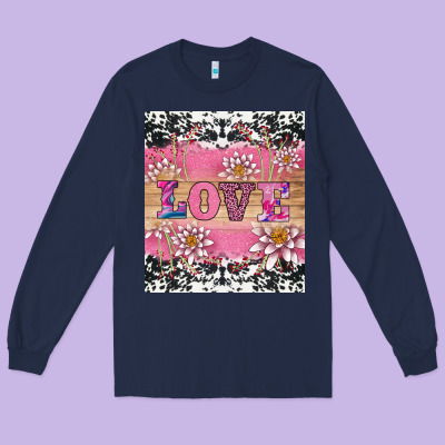 V.d Love And Lotus Tumbler Long Sleeve Tee Designed By Adodesignshop