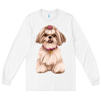 White shih tzu Long Sleeve Tee - Artiststas