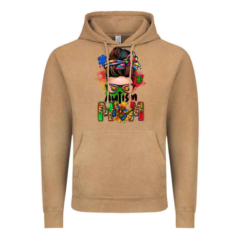 Autism Mom Messy Bun Vintage Hoodie by Zillion Design Studio | Teevron