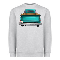 Heather Grey western truck back view Heavyweight Sweatshirt - FaDigitalArtStudio