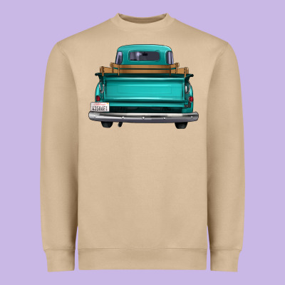 Western Truck Back View Heavyweight Sweatshirt Designed By Fadigitalartstudio