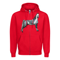 Red Tennessee Walking Horse Zipper Hoodie - LillyAllenDesigns