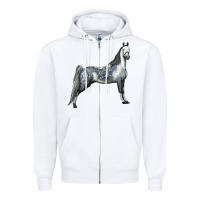 White Tennessee Walking Horse Zipper Hoodie - LillyAllenDesigns
