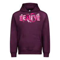 Mauve Wine Cancer Believe Urban Hoodie - NancyCooperArtShop