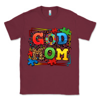 Burgundy autism god mom Classic Tee - LillyAllenDesigns
