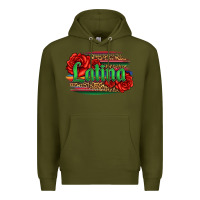 Army Green latina with serape and roses Premium Hoodie - Jasminsmagicworld
