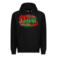 Black latina with serape and roses Premium Hoodie - Jasminsmagicworld