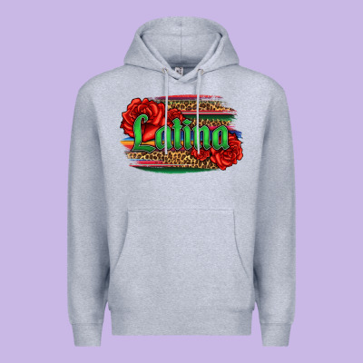 Latina With Serape And Roses Premium Hoodie Designed By Jasminsmagicworld