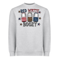 Heather Grey red white boozy Heavyweight Sweatshirt - CowhideDigitalArt