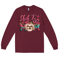 Burgundy shih tzu mom Long Sleeve Tee - Artiststas