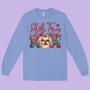 Shih Tzu Mom Long Sleeve Tee Designed By Artiststas