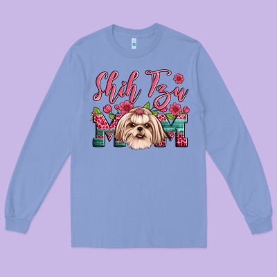 Shih Tzu Mom Long Sleeve Tee Designed By Artiststas