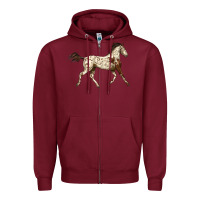 Burgundy Appaloosa Horse Zipper Hoodie - LillyAllenDesigns