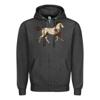 Charcoal Heather Appaloosa Horse Zipper Hoodie - LillyAllenDesigns