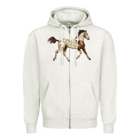 Oatmeal Heather Appaloosa Horse Zipper Hoodie - LillyAllenDesigns