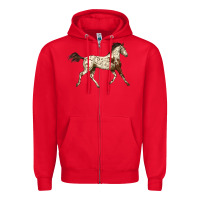 Red Appaloosa Horse Zipper Hoodie - LillyAllenDesigns