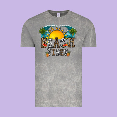 Beach Vibes Vintage Tee Designed By Cowhidedigitalart