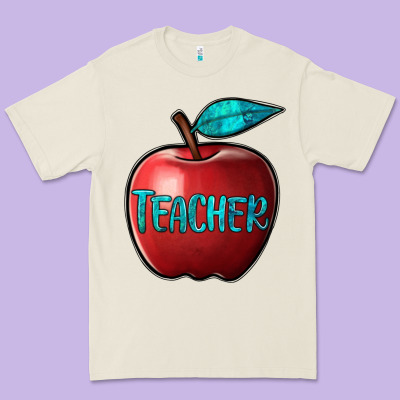 Apple Teacher Premium Tee Designed By Barkaloodesign