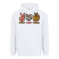 White peace love teach Heavyweight Hoodie - NancyCooperArtShop