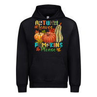 Black Autumn leaves pumpkins please Urban Hoodie - NancyCooperArtShop
