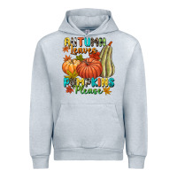 Heather Grey Autumn leaves pumpkins please Urban Hoodie - NancyCooperArtShop