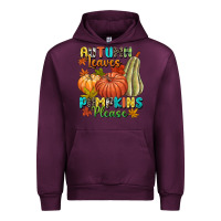 Mauve Wine Autumn leaves pumpkins please Urban Hoodie - NancyCooperArtShop