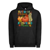Pigment Black Autumn leaves pumpkins please Urban Hoodie - NancyCooperArtShop
