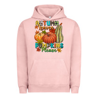 Pigment Salmon Autumn leaves pumpkins please Urban Hoodie - NancyCooperArtShop