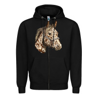 Black appaloosa horse Zipper Hoodie - LillyAllenDesigns