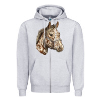 Heather Grey appaloosa horse Zipper Hoodie - LillyAllenDesigns