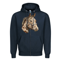 Navy appaloosa horse Zipper Hoodie - LillyAllenDesigns