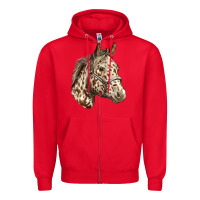 Red appaloosa horse Zipper Hoodie - LillyAllenDesigns