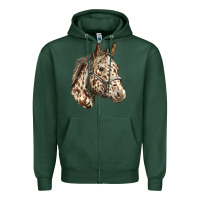 Sports Green appaloosa horse Zipper Hoodie - LillyAllenDesigns
