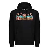 Black floral chihuahua dogs Premium Hoodie - Jasminsmagicworld