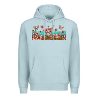 Blue Mist floral chihuahua dogs Premium Hoodie - Jasminsmagicworld