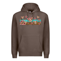 Coffee floral chihuahua dogs Premium Hoodie - Jasminsmagicworld