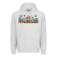 Dove Grey floral chihuahua dogs Premium Hoodie - Jasminsmagicworld