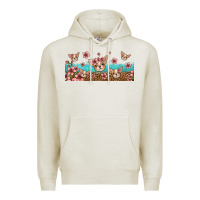 Oatmeal Heather floral chihuahua dogs Premium Hoodie - Jasminsmagicworld