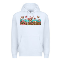 White floral chihuahua dogs Premium Hoodie - Jasminsmagicworld