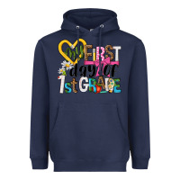 Navy my first day of 1st grade Heavyweight Hoodie - NancyCooperArtShop
