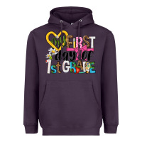 Plum my first day of 1st grade Heavyweight Hoodie - NancyCooperArtShop
