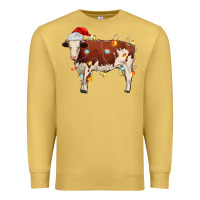 Antique Gold Christmas cow Premium Sweatshirt - MaliasSmallBusiness
