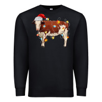 Black Christmas cow Premium Sweatshirt - MaliasSmallBusiness