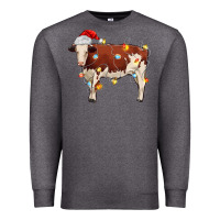 Charcoal Heather Christmas cow Premium Sweatshirt - MaliasSmallBusiness