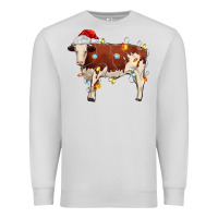 Dove Grey Christmas cow Premium Sweatshirt - MaliasSmallBusiness