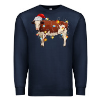 Navy Christmas cow Premium Sweatshirt - MaliasSmallBusiness
